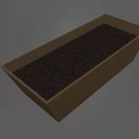 Rectangle Terracotta Potted 3d model
