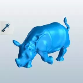 Rhinoceros Charging Animal 3d model