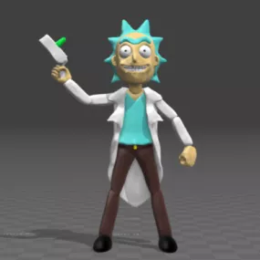 Rick Sanchez Cartoon Character 3d model