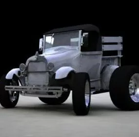 Vintage Pickup Car Rigged 3d model