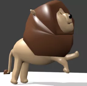 Cartoon Fat Lion Animal 3d model
