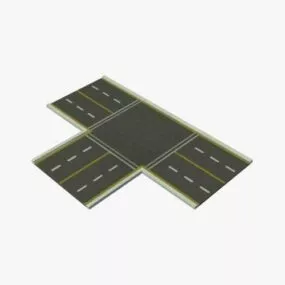 Road Section T Shaped 3d model