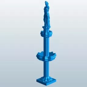 Roman Stone Column Decoration 3d model