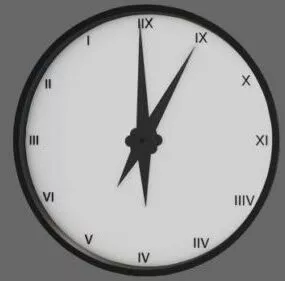 Roman Style Numeral Clock 3d model