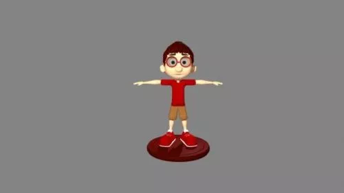 Character Boy Sitting Pose 3d model