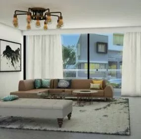 Simple Style Living Room 3d model