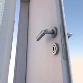 Room Door With Handle 3d model