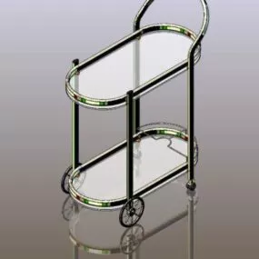 Hotel Room Service Trolley 3d model