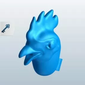 Rooster Head Lowpoly 3d model