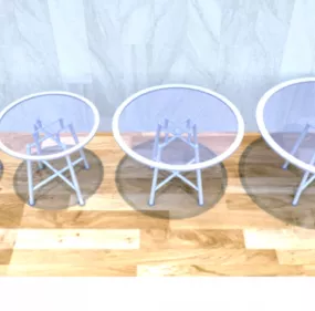 Round Glass Table Pack 3d model