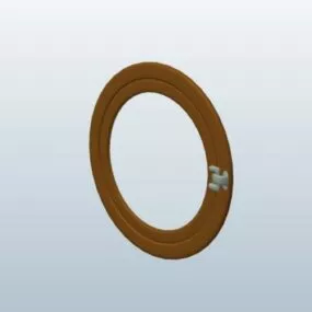 Round Window Oak Wood 3d model