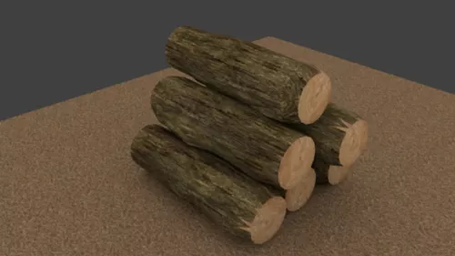 Round Wood Logs Stack 3d model Round Wood Logs Stack 3d model
