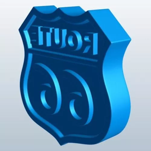 Badge Route Highway Sign 3d model Badge Route Highway Sign 3d model