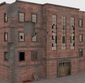 Western City Brick Building 3d model