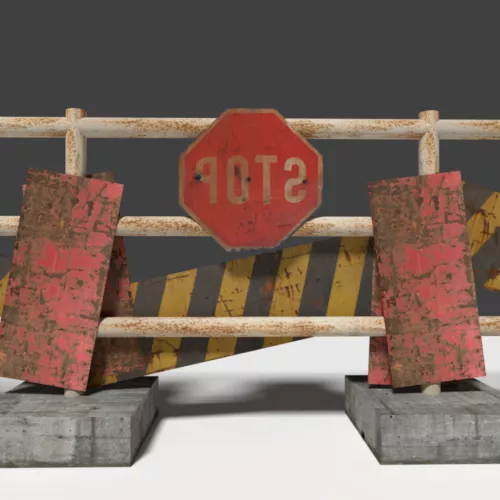 Fence With Rails 3d model