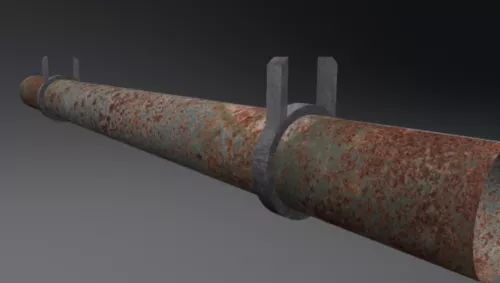 Curved Pipe Rail Street Equipment 3d model