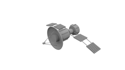 Satellite Dishes With Rigged Animation 3d model