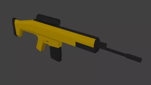 M4a1 Rifle Gun With Scope 3d model
