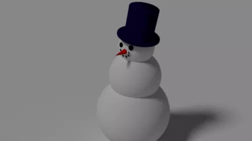Cute Cartoon Snowman 3d model