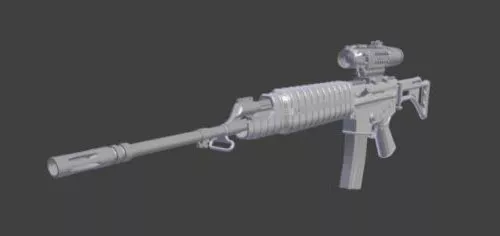Black Short Gun 3d model