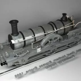Vintage Steam Locomotive V1 3d model