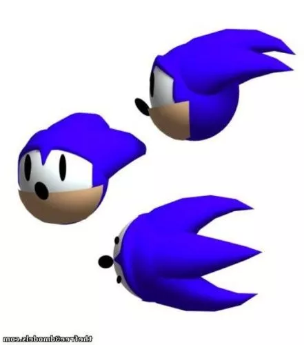 Sad Sonic Character 3d model Sad Sonic Character 3d model