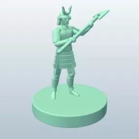 Samurai Warrior With Axe Tableware 3d model