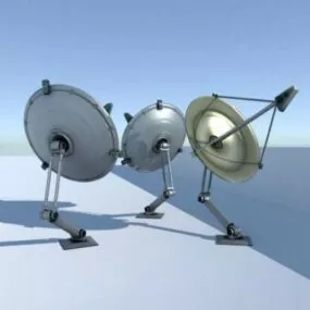 Rigged Satellite dishes 3d model