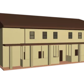 Old School Building Design 3d model