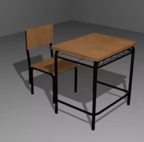 School Chair Table 3d model
