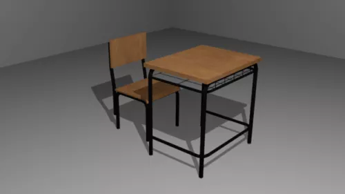 School Chair Table 3d model School Chair Table 3d model