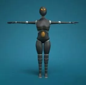 Futuristic Female Robot 3d model
