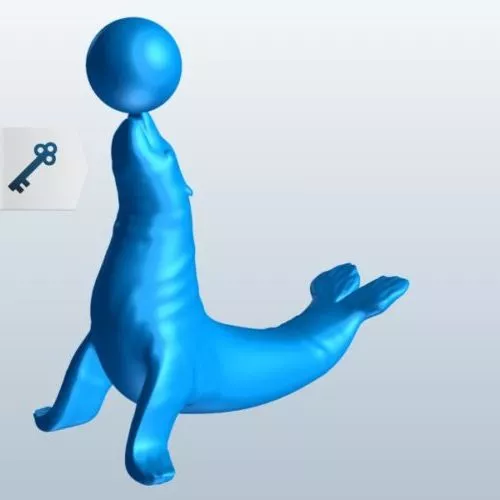 Seal Balancing Ball Sculpture 3d model Seal Balancing Ball Sculpture 3d model