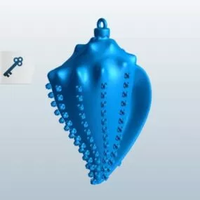 Seashell Christmas Ornament Printable 3d model