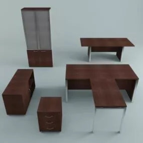 Set Of Table Cabinet Furniture 3d model