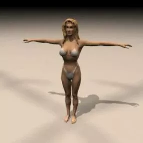 Beauty Blonde Female 3d model