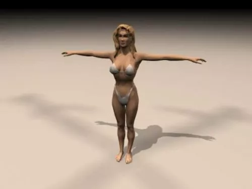 Character Female With Jean Pant 3d model