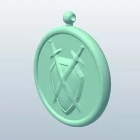 Battle Shield Crossed Swords 3d model