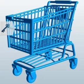 Shopping Cart With Wheels 3d model
