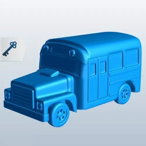 Short School Bus Vehicle 3d model Short School Bus Vehicle 3d model