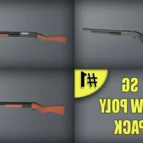 Shotgun Lowpoly Collection 3d model