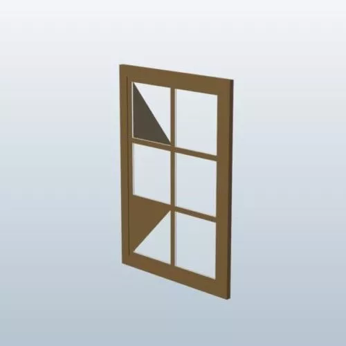 Window On Stone Wall 3d model
