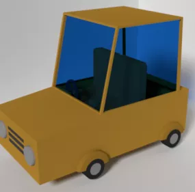 Simple Car For Cartoon 3d model