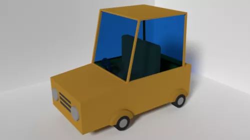 Simple Car For Cartoon 3d model Simple Car For Cartoon 3d model