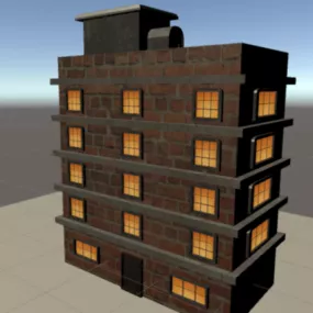 Simple Building Lowpoly 3d model