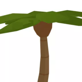 Simple Cartoon Palm Tree 3d model