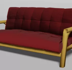 Simple Red Sofa 3d model