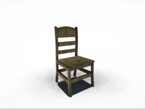 Simple Wood Chair Country Style 3d model Simple Wood Chair Country Style 3d model