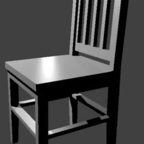 Simple Lowpoly Wood Chair 3d model