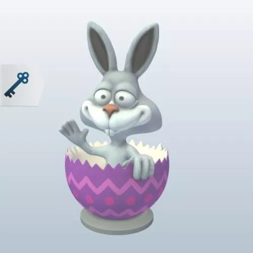 Bunny Inside An Egg 3d model Bunny Inside An Egg 3d model